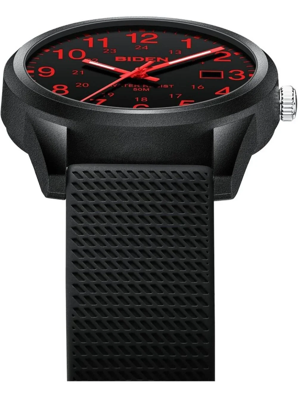 Mens Black Red Analog Quartz Unisex Medical Professionals Waterproof Nurse Watch